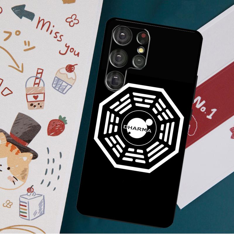 Coque de téléphone logo lost tv dharma initiative pour Samsung Galaxy S23 S21 S22 Ultra S8 S9 S10 Note 10 Plus S20 FE