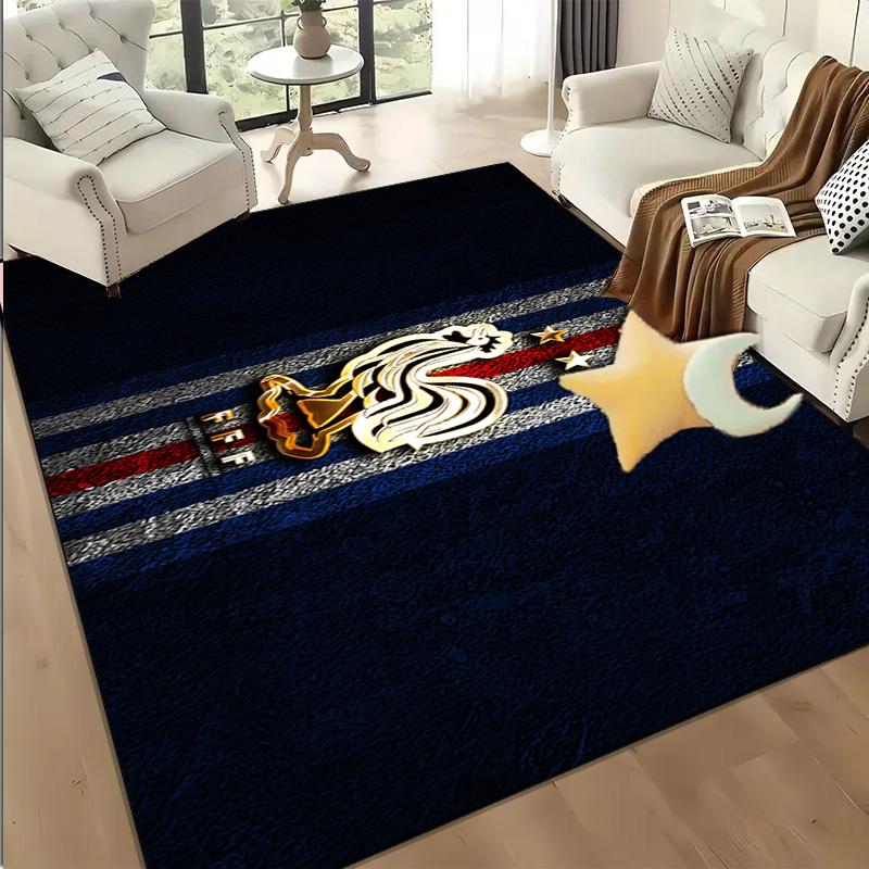 1PC France Football Emblem Floor Mat for Living Room, Game Rooms, Office, Bedroom, Office Floor Mat Playful Design, Christmas Fan Gifts