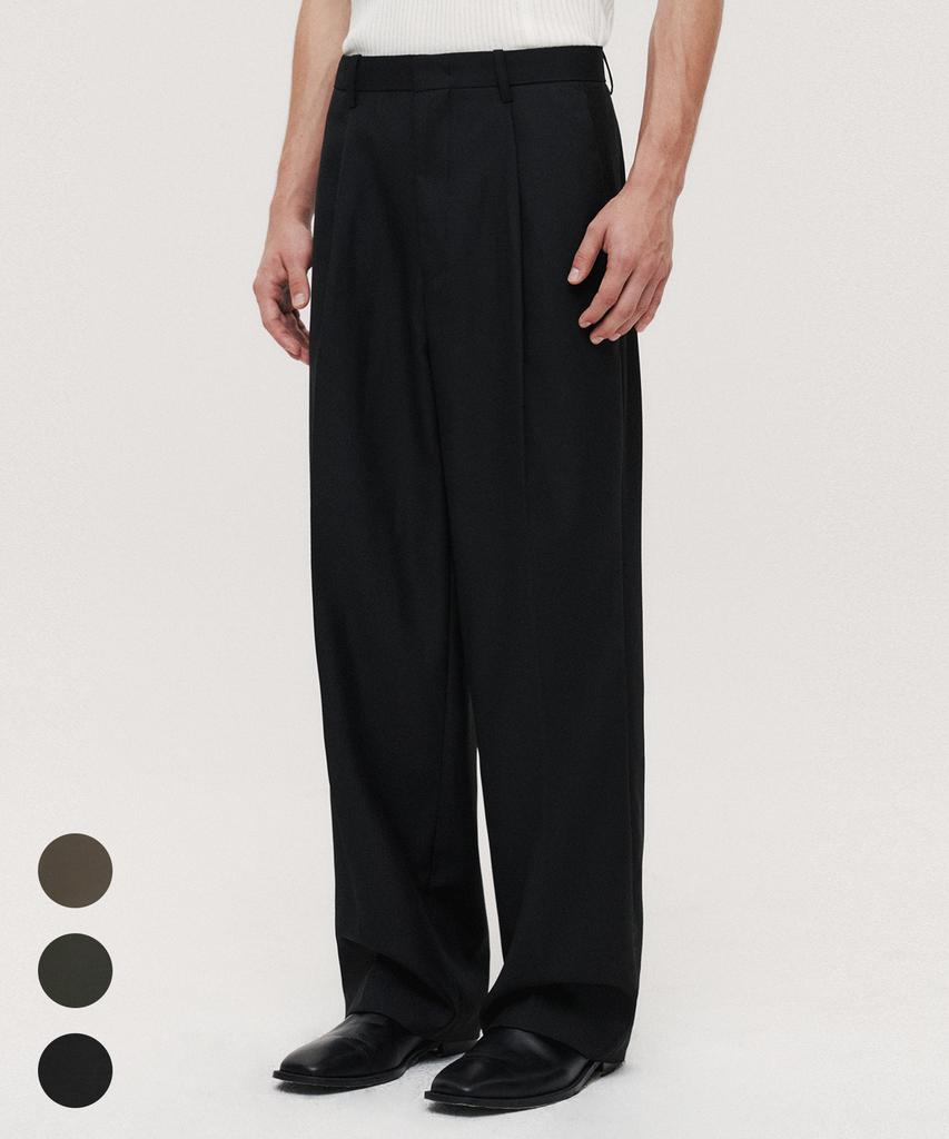 SUARE Wool Blend One-Pleat Slacks - 3 Colors