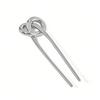 Fermacapelli Metallico Alcali Acqua Nodo per Capelli da Donna Semplice e Versatile Accessori per Capelli Trecciati sul Retro della Testa