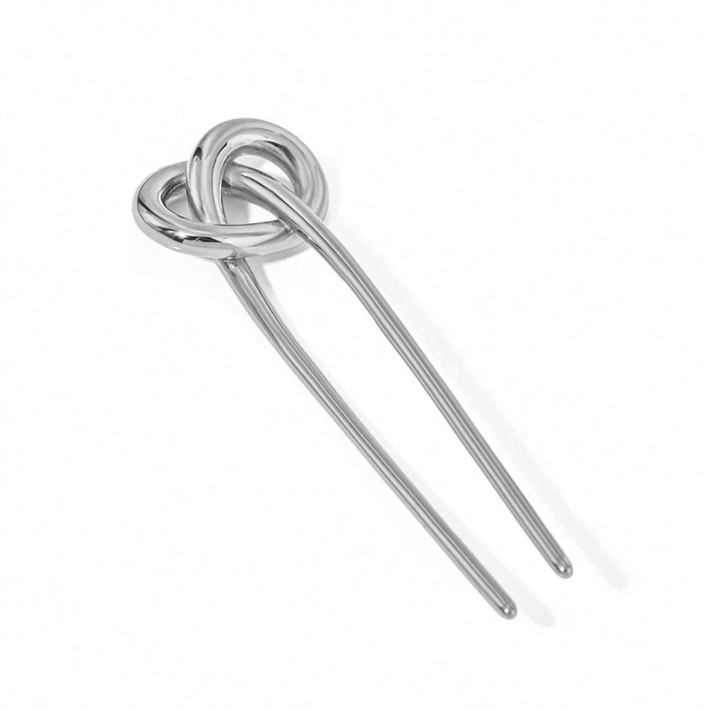 Fermacapelli Metallico Alcali Acqua Nodo per Capelli da Donna Semplice e Versatile Accessori per Capelli Trecciati sul Retro della Testa