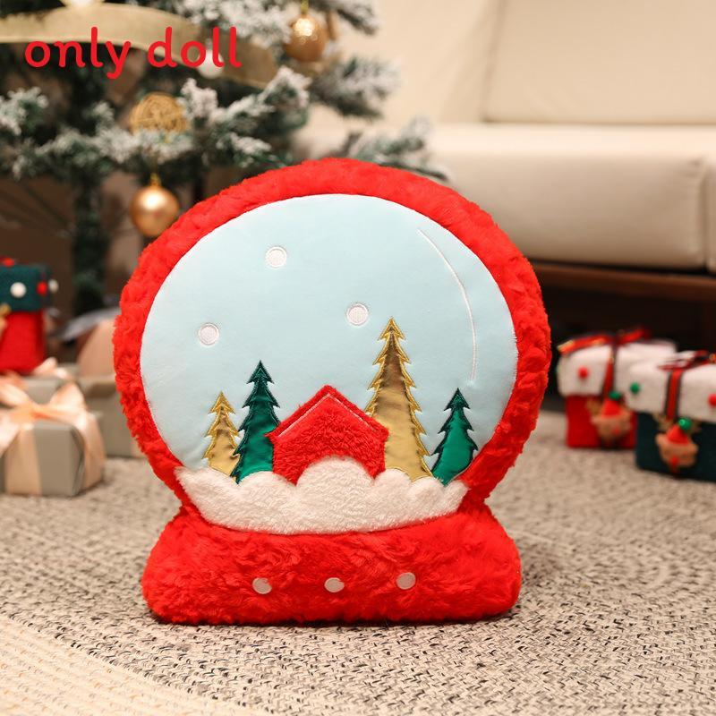Christmas Theme Deer Bell Gingerbread Man Santa Claus Plush Doll Toy Pillow For Holiday Decor And Kids Gift