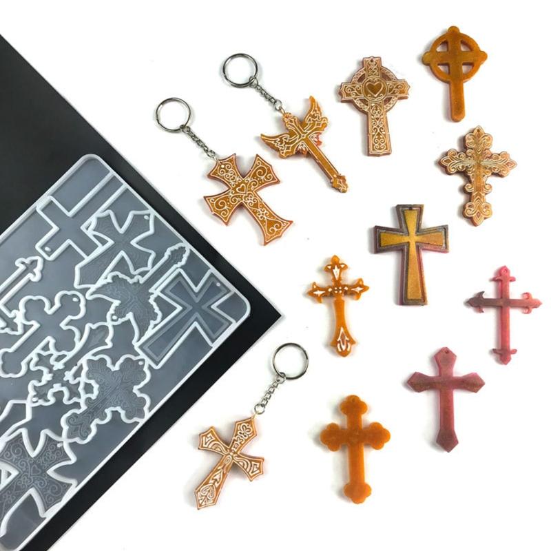 Handmade Jewelry Pendant Resin Casting Mold Tool Religious Theme Keychain Crystal Resin Mold DIY Crafts UV Epoxy