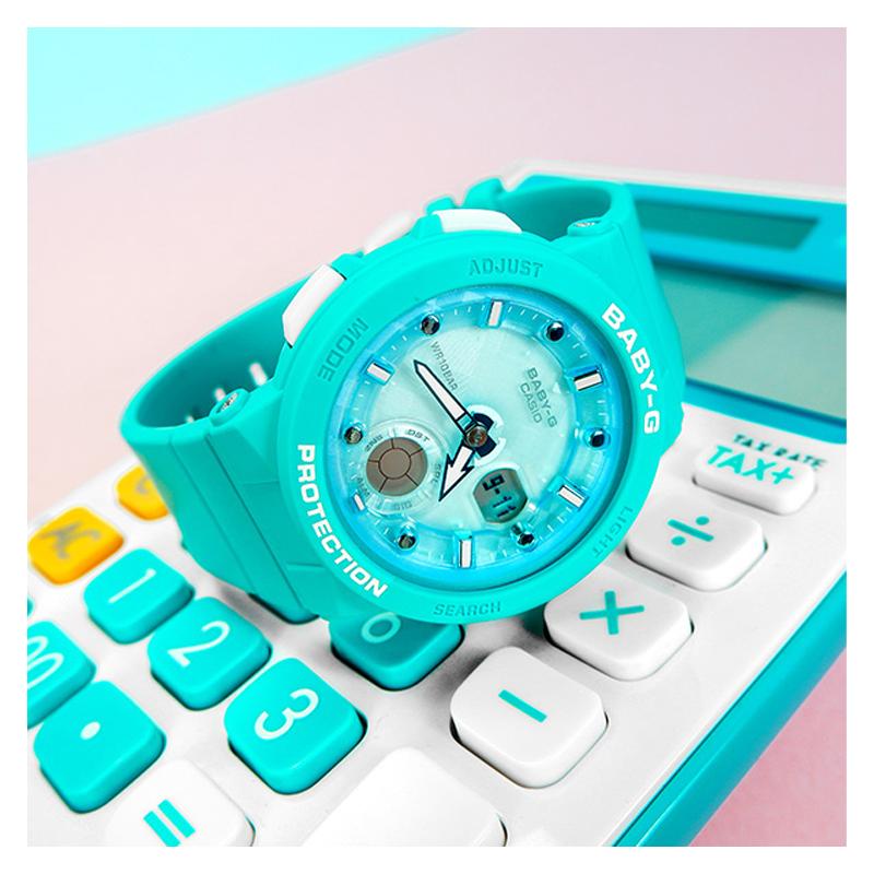 Casio CASIOBABY-G Series Lake Blue Waterproof Shockproof LED Lighting Solar Powered Quartz Movement Resin Strap Japanese and Korean Watch BGA-250-2APR
