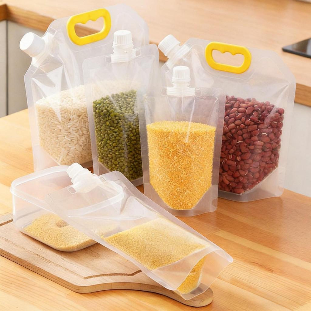 Moisture-Proof & Insect-Resistant Grain Storage Bag - Thick, Transparent & Portable for Household Use