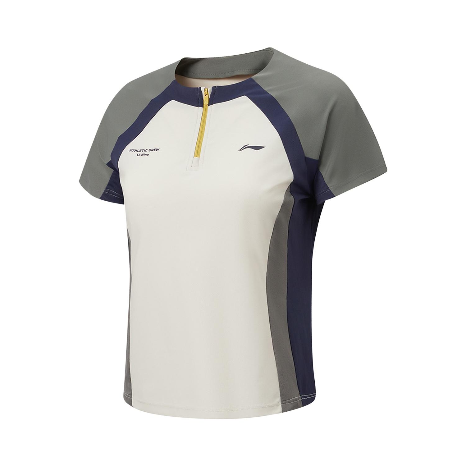 Li-Ning Серия Фитнес Цветные Блоки Логотип Буквы Повседневная Футболка Женские топы ATSW412-4 S