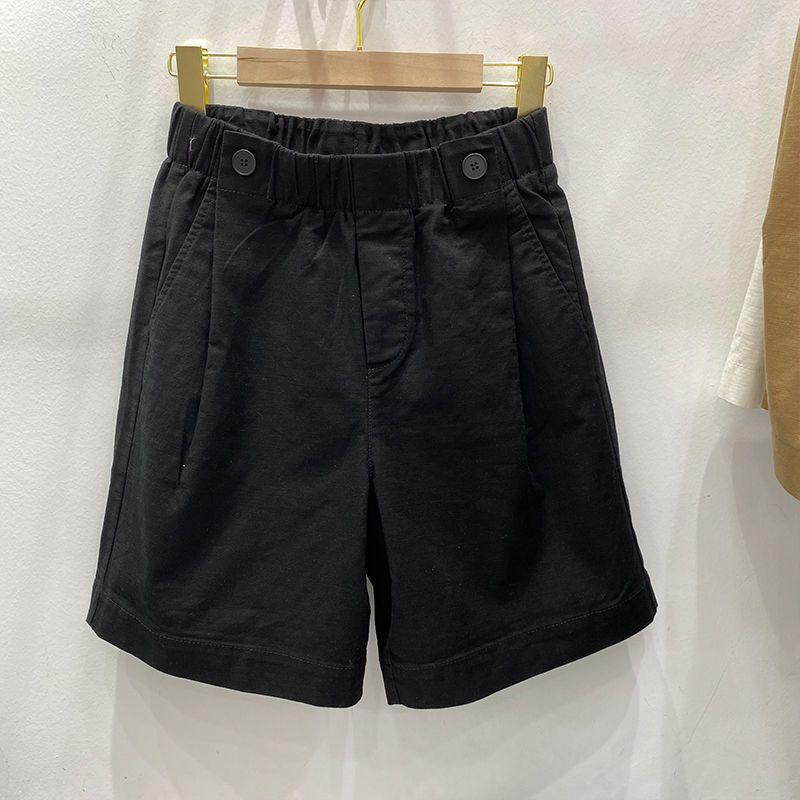 Women's Summer High-Waist Cotton Cropped Pants - Slimming, Harajuku Style, Plus Size, Elastic Waist, Lightweight Casual Wear