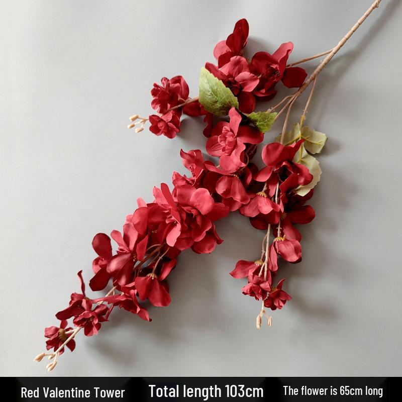 Shunran Dark Red Wine Artificial Wedding Flowers for Chinese Engagement Décor & Aisle Hanging Displays