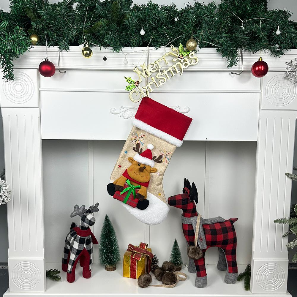 Christmas Socks Gift Bag Christmas Tree Ornaments Snowman Christmas Tree Pendant