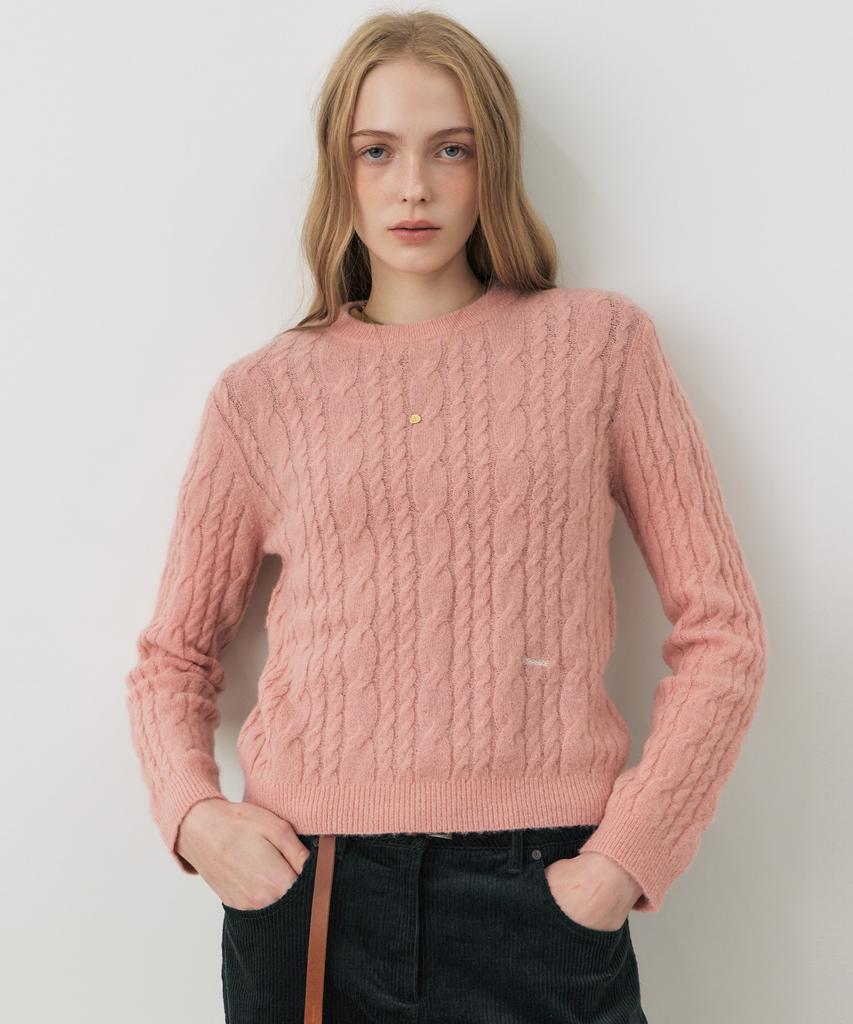 CITYBREEZE Wool Cable Round Neck Knit_4 Colors