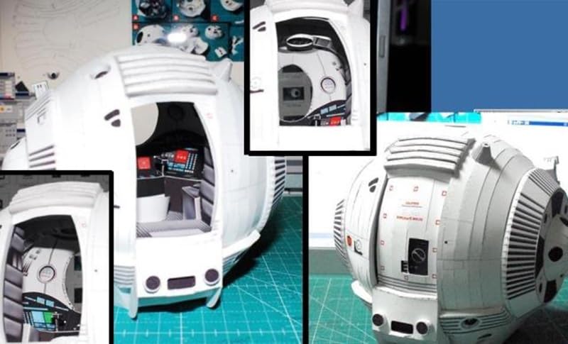 3D Assembly Paper Craft Model A Space Odyssey 2001 (Space Pod)