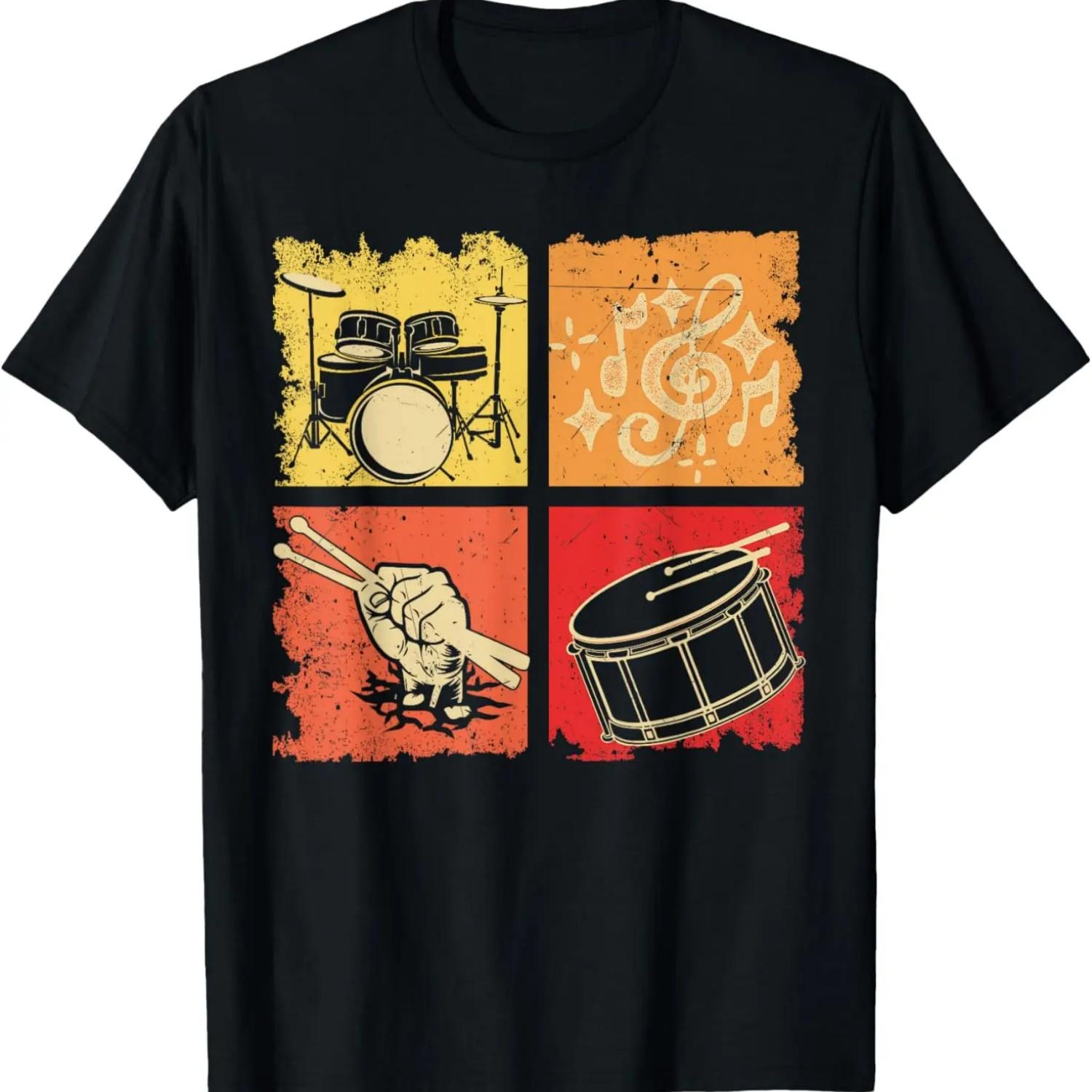 Drumsticks US Flag Drums Player Drummer Musician Proud Drums T-Shirt S