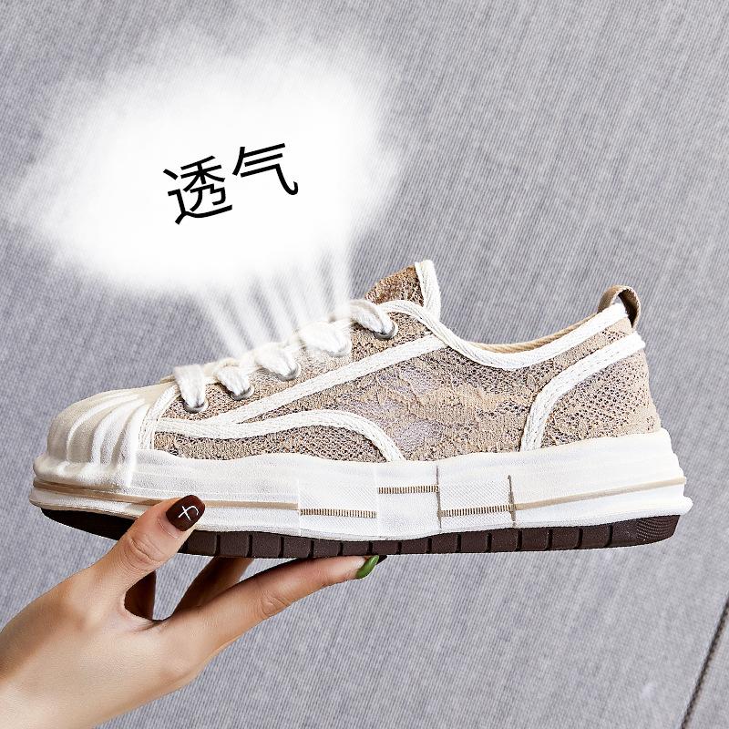Head dissolving shoes 2025 summer new lace little white shoes women's platform fisherman shoes women's casual women's shoes versatile