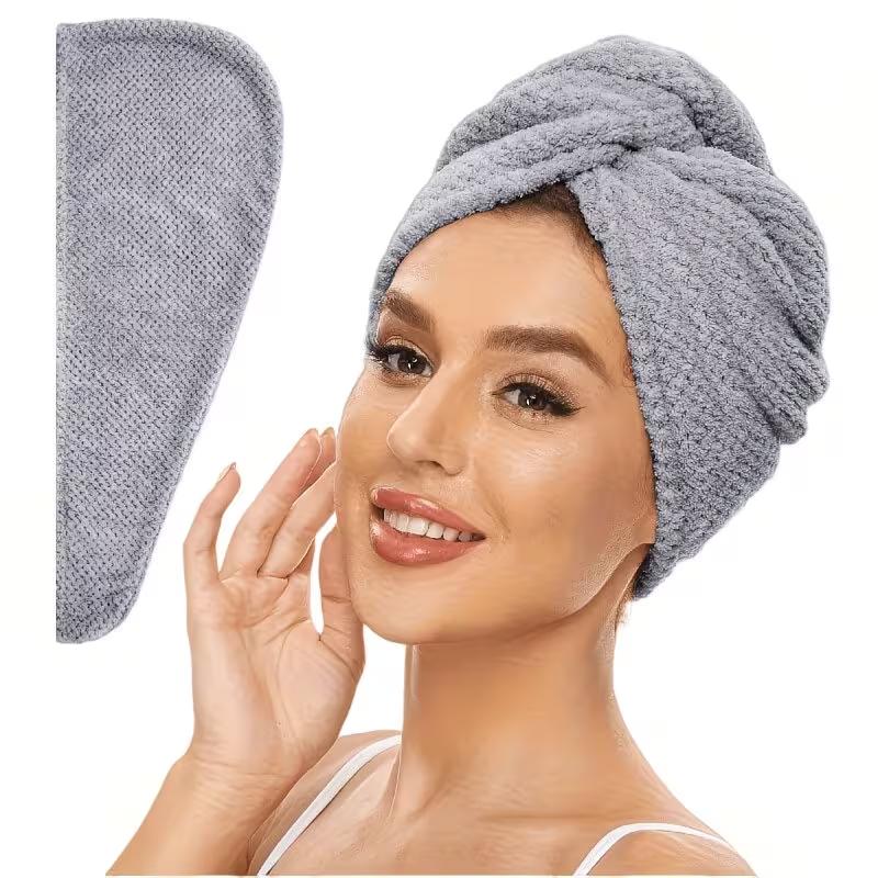 Microfiber Hair Drying Towel Super Absorbent Hair Turban Quick Dry Anti Frizz Bath Hair Wrap for Women Hair Drying