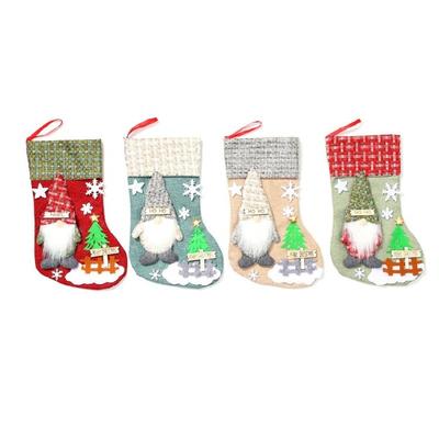 Lovely Christmas Stockings Ornament Candy Gift Bag Christmas Hanging Socks For Tree Fireplaces Holiday Decoration