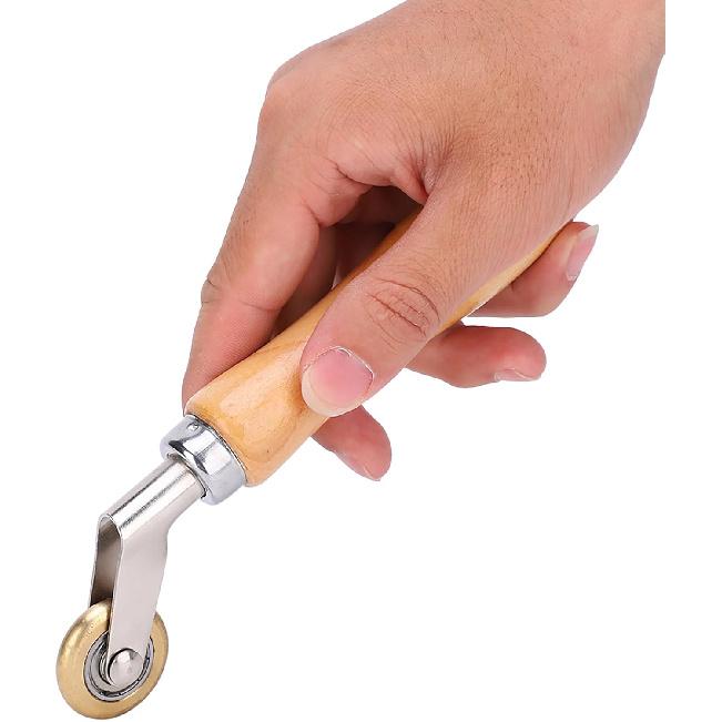Ejoyous Welding Handheld Roller, Brass Seam Roller Tool, Membrane Material Corner Seam Press Wheel for Membrane Seams, Overlap Welding