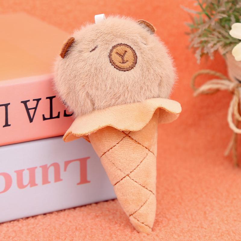 

Capybara Ice Cream Plush Doll Pendant Keychain Doll Accessories Toys Birthday Gift Ragdoll about 14cm