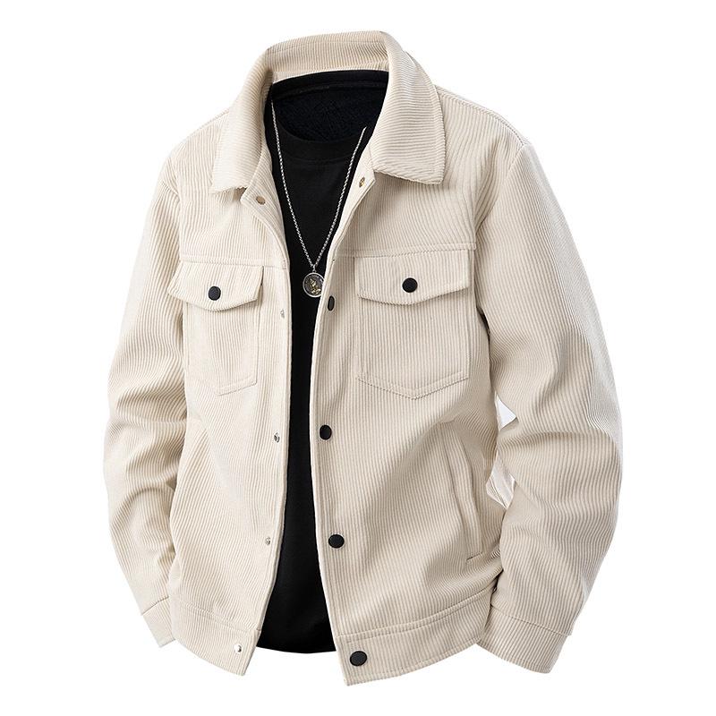 Men's Trendy Corduroy Turn-Down Collar Jacket - Stylish, Versatile Outerwear