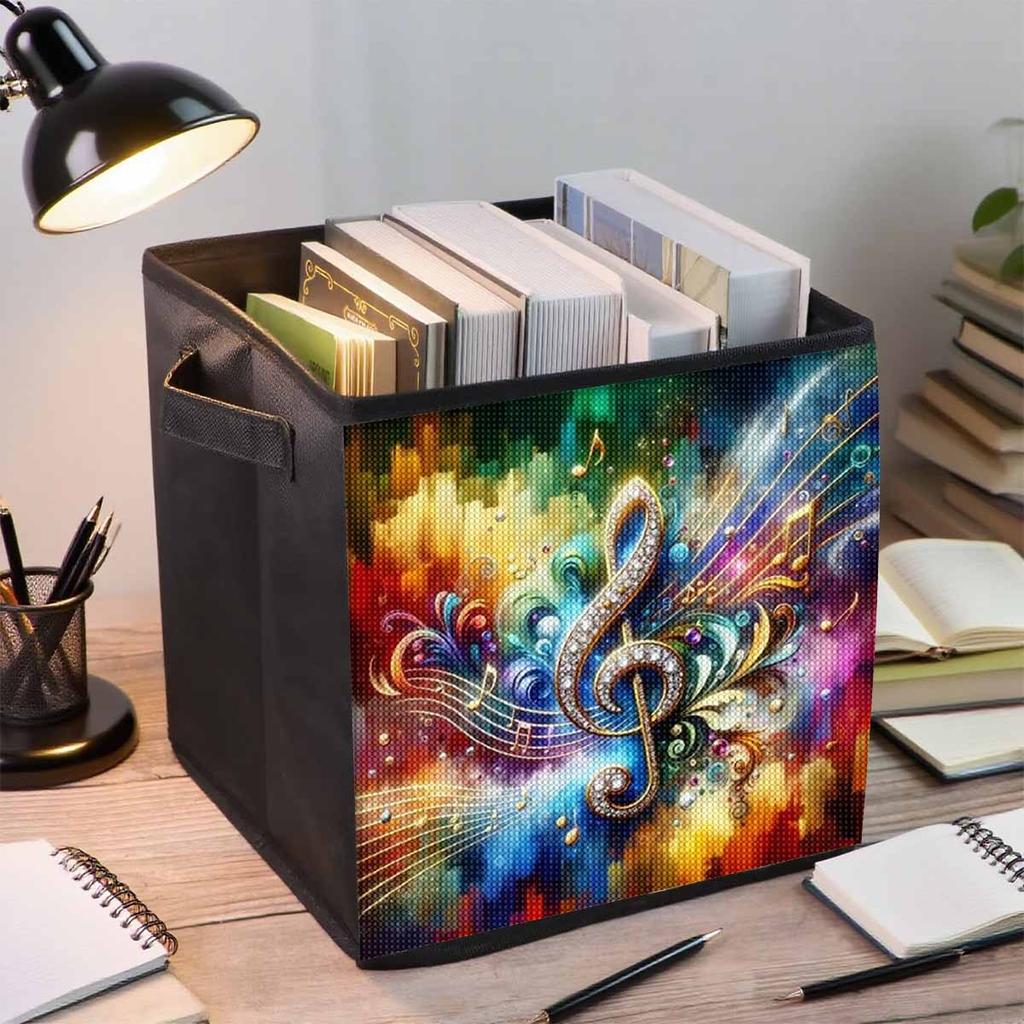 Colorful Notes 5D Diamond Painting Storage Basket Full Round Drill Mosaic Diamond Embroidery Cross Stitch Kits Home Decor Home Decor