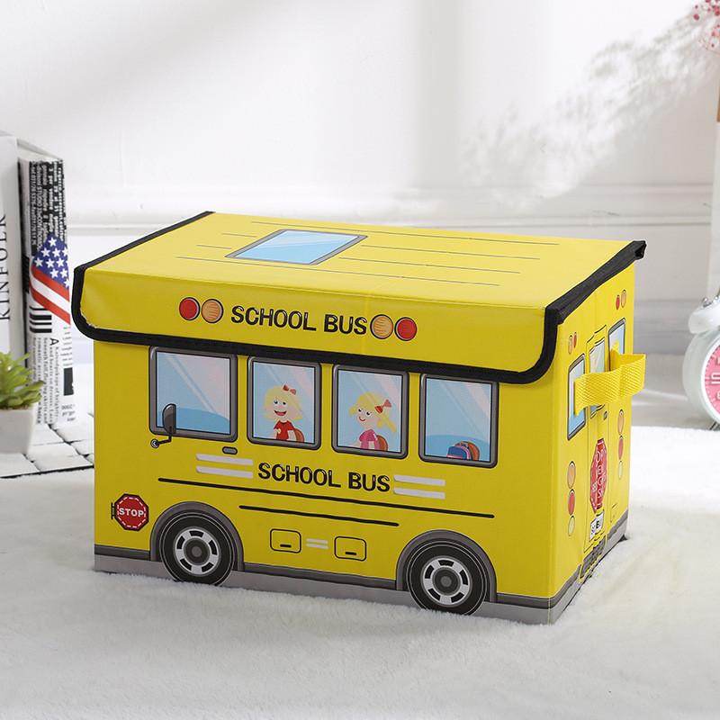 Fabric Storage Bin With Foldable Cover For Car Organizing And Home Use