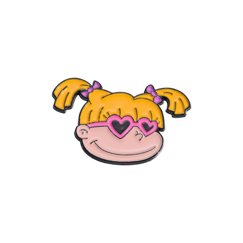 Naughty Cool Girl Enamel Pins Custom Yellow Haired Girl Brooches Lapel Badges Cartoon Funny Jewelry Gift for Friends