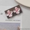 Elegant Flower Petal Stud Earrings - High-End Silver Needle Design for Versatile Wear
