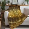 Golden Money Tree Blanket Warm And Soft Suitable For Bedroom Living Room Sofa Bed Office Travel Camping
