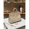Ostrich Pattern Upgraded First Layer Cowhide Dukopp Slash Platinum 25/30 Inner Seam Edition Fashion Large Capacity Handbag