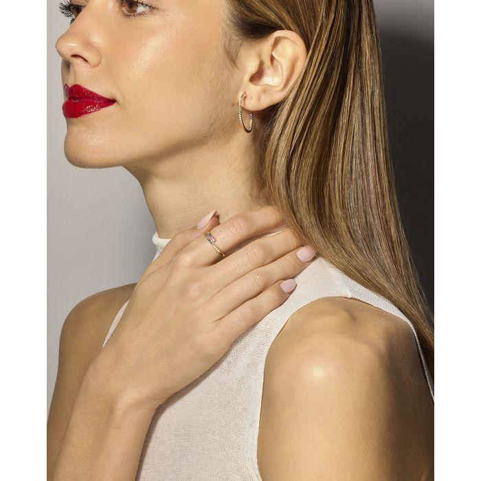 Bague - LUXENTER - Tazel - Zircone multicolore - Or 18 carats - 4,5 mm