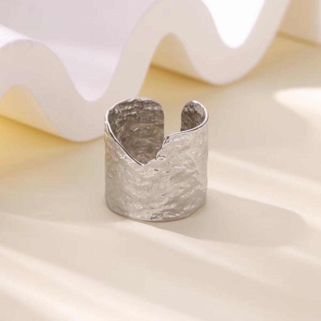 Stainless steel geometric ring new snake cross design sense k-plated opening adjustable ring