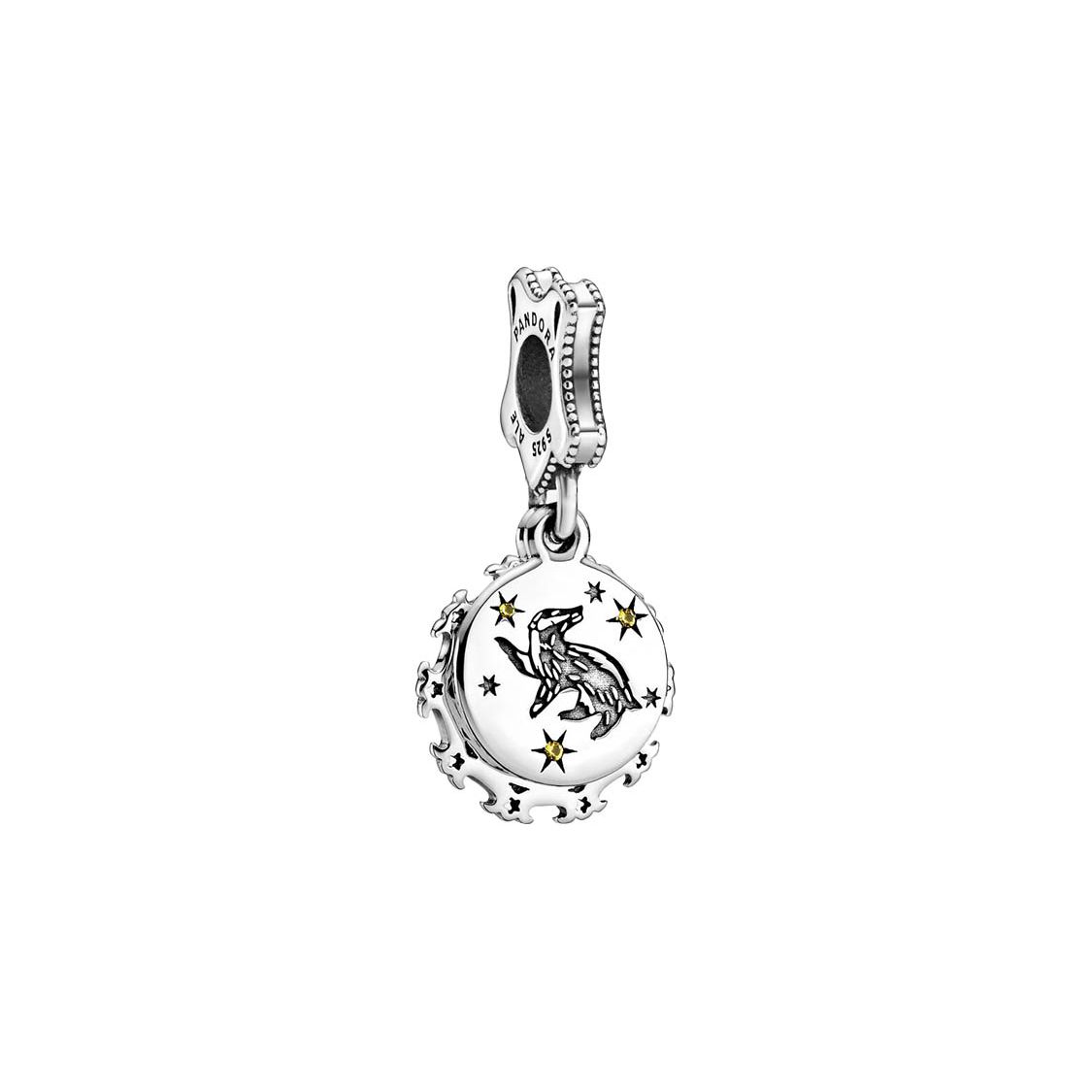 Pandora Hufflepuff Charm From Harry Potter Series Men Charm Silver 798832C01 One Size