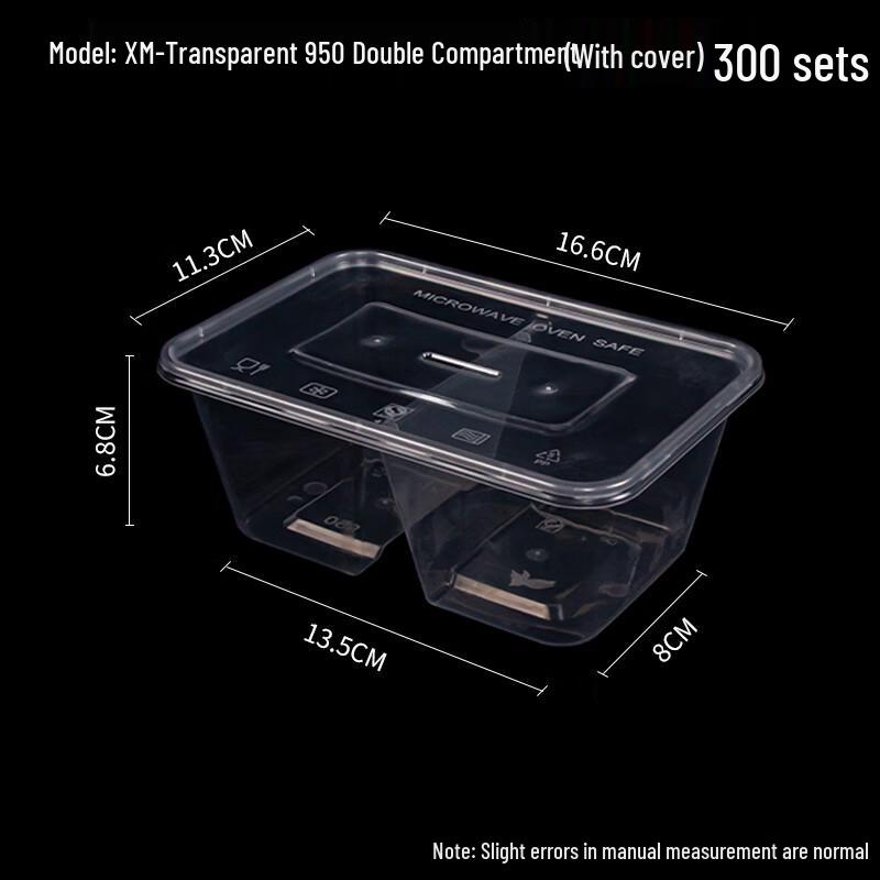 

Disposable Two-Compartment Plastic Food Container