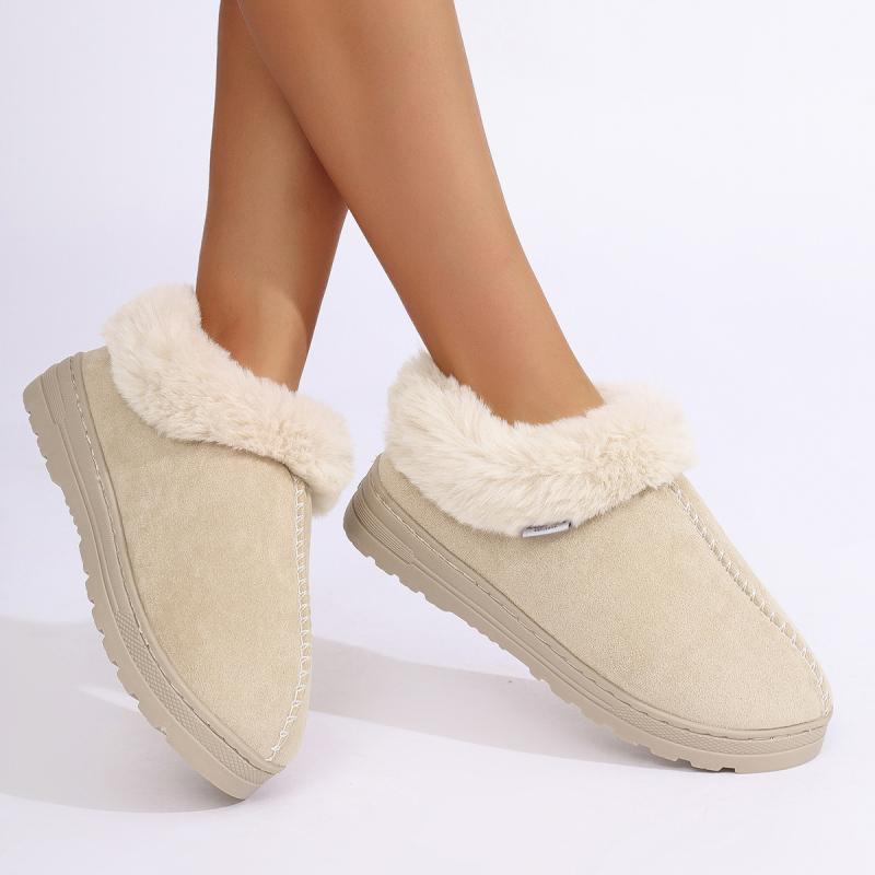 Fluffy Women's Slippers Home Winter Plush Ankle Boots Female Luxury Designer Casual Platform Shoes New Elegant Fuzzy Fur Slides