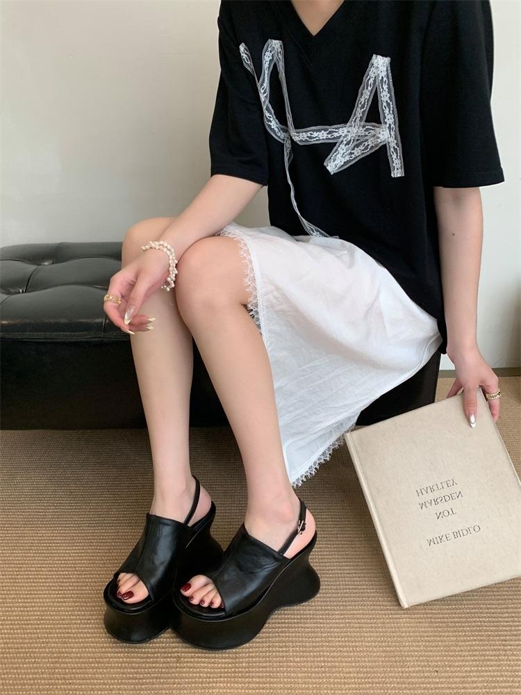 Eilyken 2026 Summer Peep Toe Platform Wedges Heels Women Sandals Buckle Strap Party Shoes Zapatos De Mujer