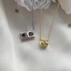 Exquisite Photo Frame Silver Chain Gold Cylindrical Gold Chain Simple Light Luxury Fashion Personalized Jewelry Single Item Necklace