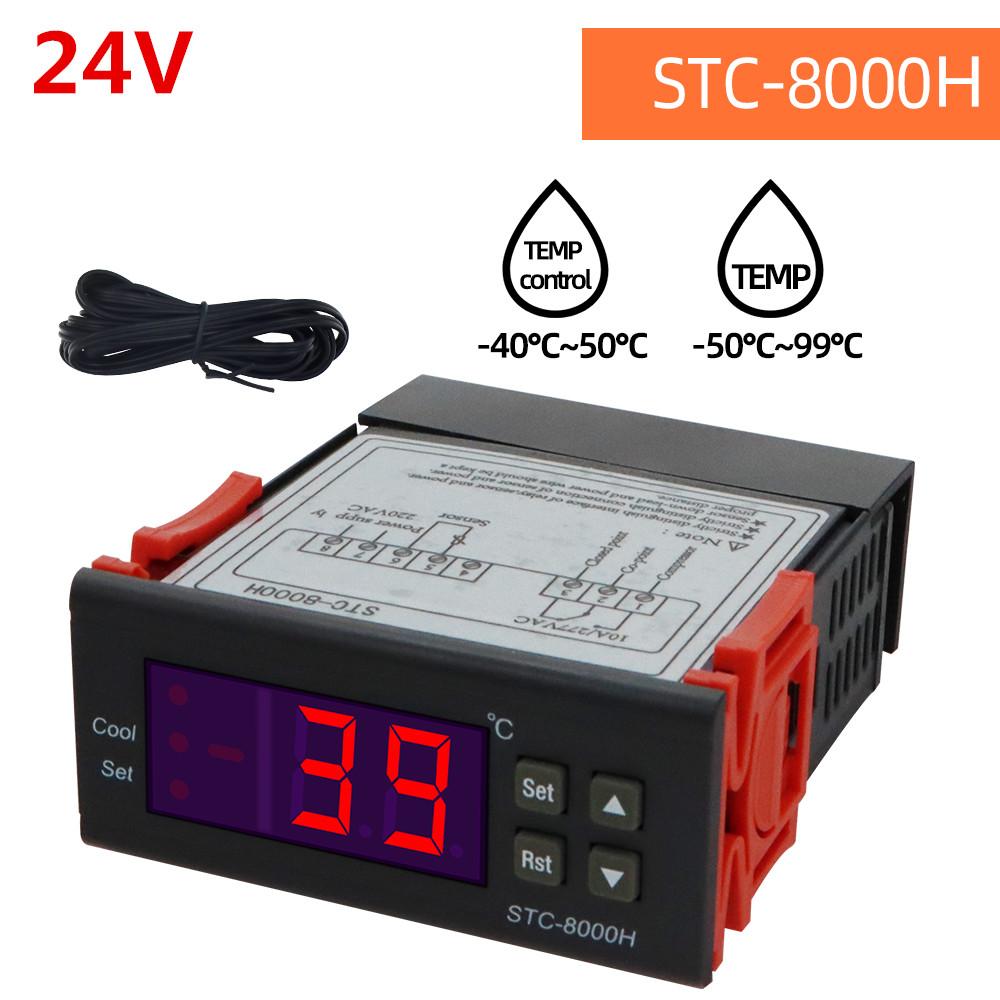 Temperature Controller Thermostat STC-8000H AC 220V DC 24V 12V Thermoregulator incubator Relay with Heating and Cooling 30%of