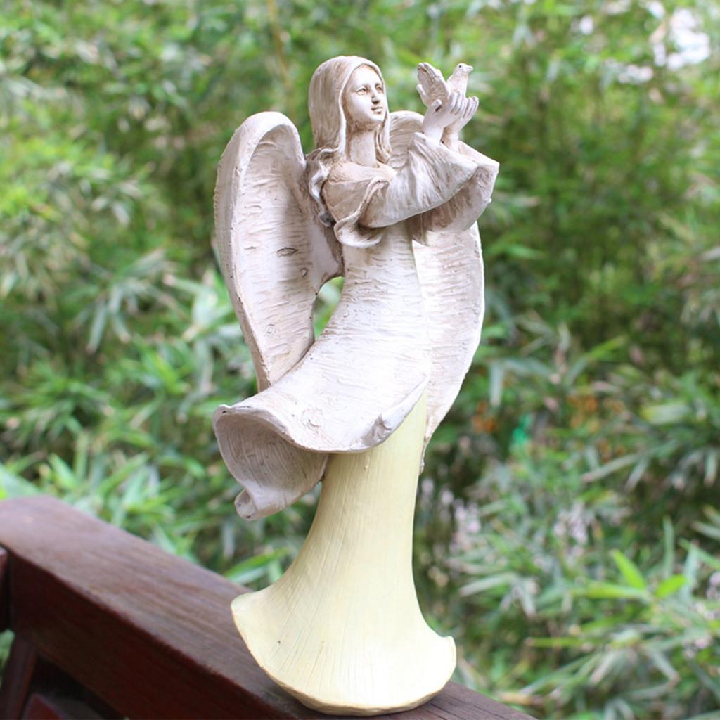 Resin Angel Statue with Sculpture for Garden Wedding Decor Outdoor Patio Ornament