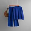 Wind Women's Suit Autumn and Winter New Round Neck Loose Knitted Sweater Casual Wide-leg Pants Two-piece Set