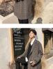 Men's Trendy Double-Breasted Plaid Wool Coat - Autumn/Winter Korean Style, Large Size Hong Kong Fashion