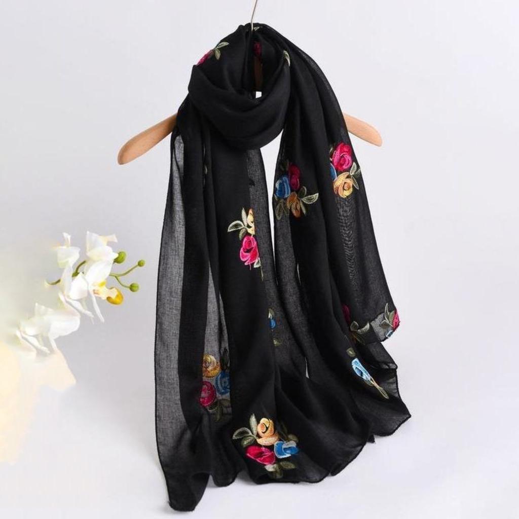 Floral Print Long Scarf, Stylish Soft And Comfortable Women'S Shawl, Casual Multi-Purpose Humble Scarf For All Seasons,