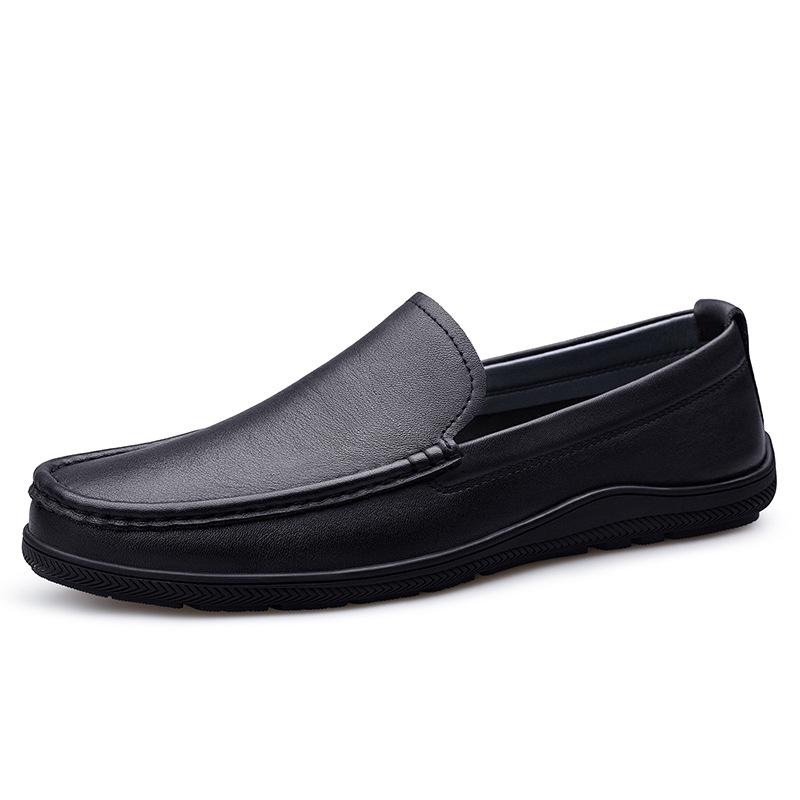 Breathable Slip-On Soft-Soled Casual Leather Shoes for Elderly Men 