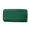 Used 9726 Roan Satchel 79946 7922 Cross Grain Calfskin 2-Way Shoulder Bag Crossbody with Metal Logo Green Unisex from