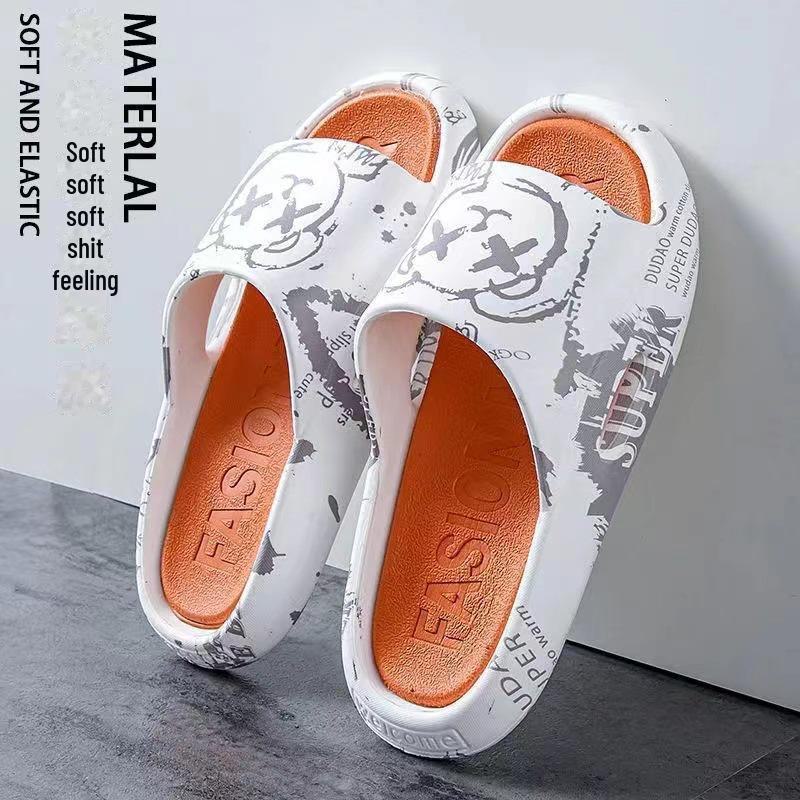 2024 New Style Cartoon Couples' Thick-Soled Non-Slip Slippers for Indoor & Outdoor Use