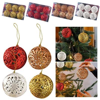 6Pcs 6CM Christmas Balls Christmas Tree Ornaments Hanging Xmas Tree Pendants Party Home Decor New Year Navidad Gifts Decor