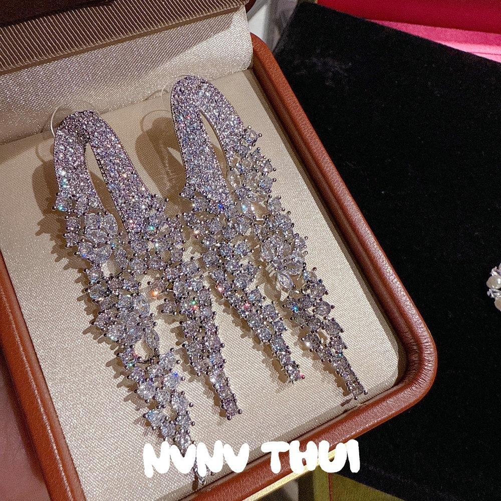 Jewelry, Bright Glazed Sunflower Gemstone Earrings, Banquet Haute Couture Starry Crystal Sparkling Diamond Earrings, Earrings