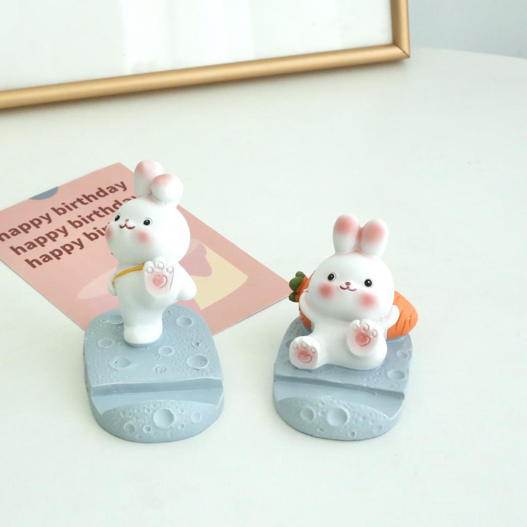 1pc Cute Rabbit Phone Holder Blush Rabbit Tablet Holder Girly Student Gift Desktop