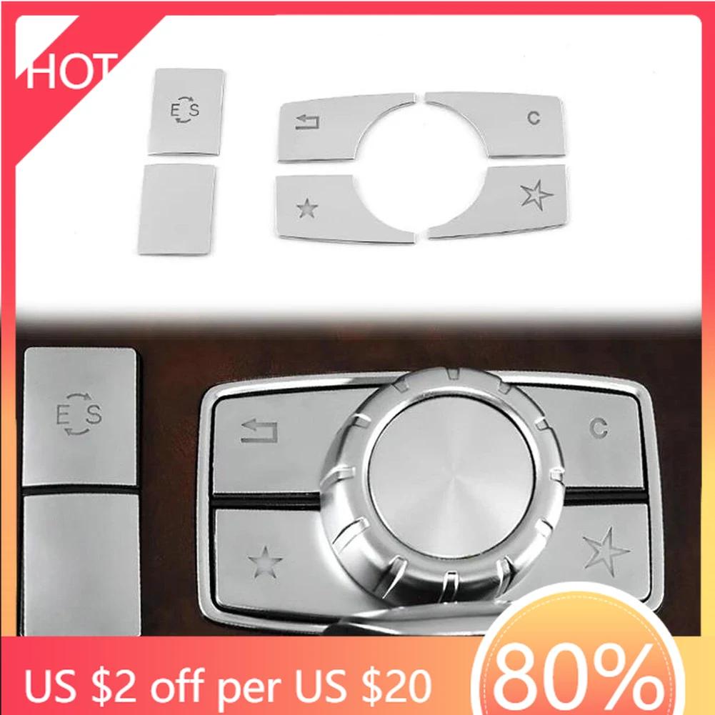 2025 Hot Racing Grills 6Pcs Center Console Multimedia Button Cover For Mercedes For Benz E Class W212 10-15 Car Centre Multimedi