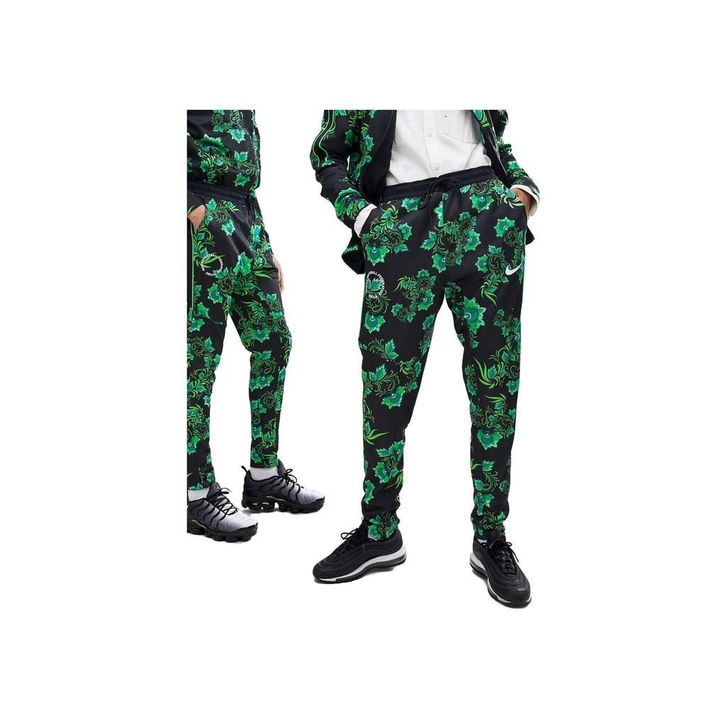 Nike Květinový vzor Celoplošný potisk Ležérní kalhoty Pánské Spodky Černá Zelená AH7887-010