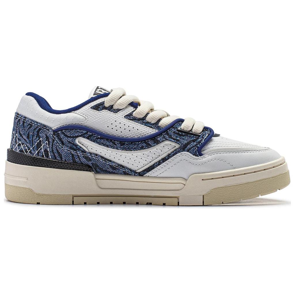Li-Ning Classic Fashion Durable Non-Slip Low-Top Skate Shoes Women Sneakers White Blue AGCU036-2