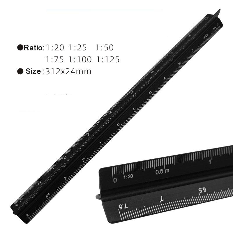 

1 шт. Архитектурная метрическая линейка с лазерной гравировкой, треугольная линейка, алюминиевая архитектурная линейка 1PC